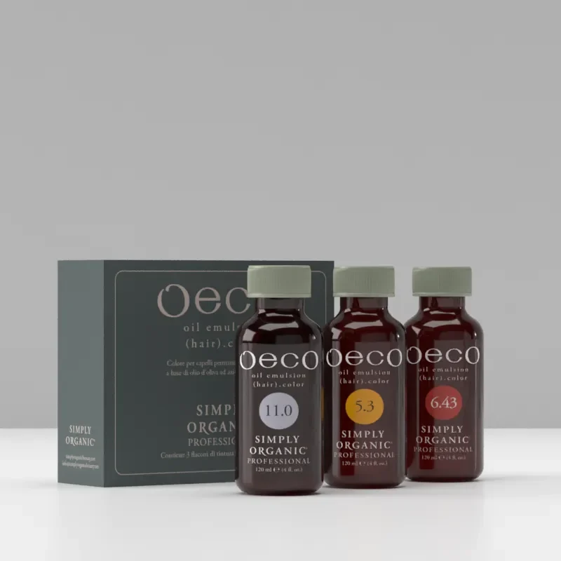 La confezione di OECO di Simply Organic con tre flaconi